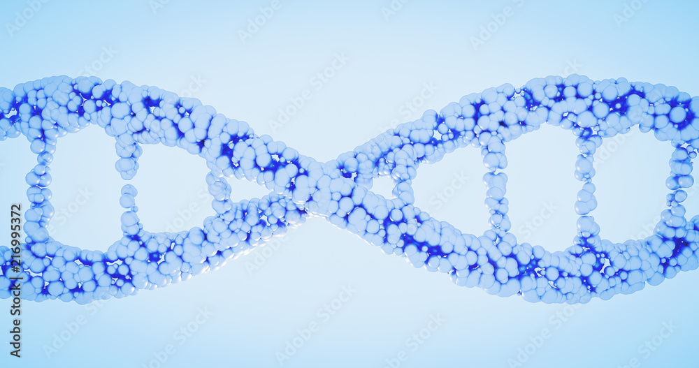 DNA helix, DNA strand, genome gene editing, helix decomposing, genome concept gene CRISPR editing strand sequencing background 3D render 