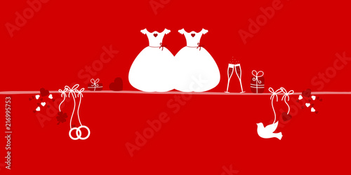 Wedding Symbols 2 Bridal Dresses Red
