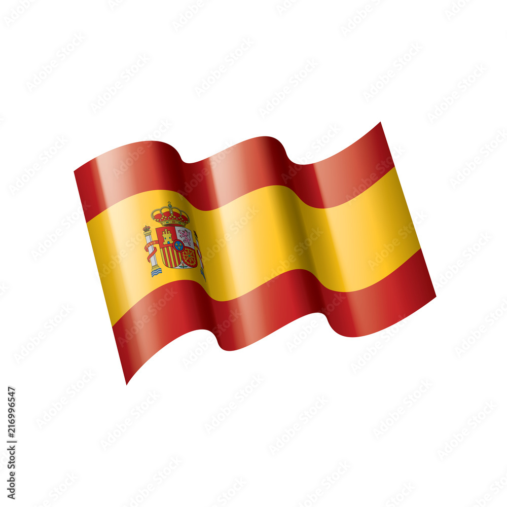 Obraz premium spain flag, vector illustration on a white background
