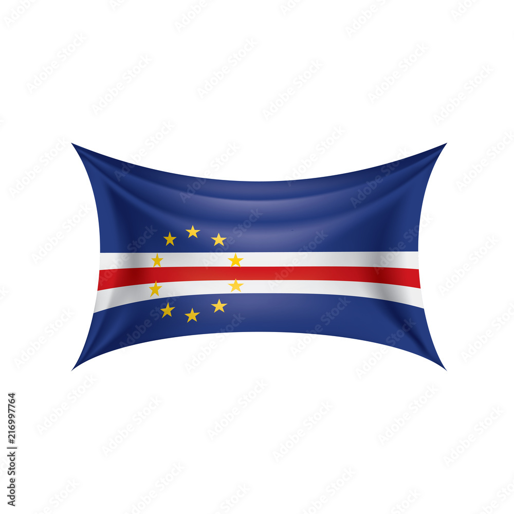 Obraz premium Cape Verde flag, vector illustration on a white background