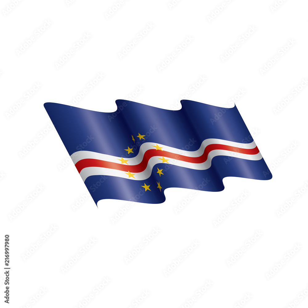 Fototapeta premium Cape Verde flag, vector illustration on a white background