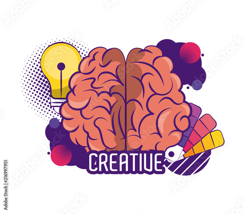 Creative colors and ideas brain and big idea vector illustration graphic design