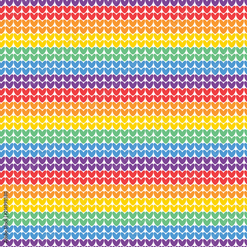 LGBT rainbow knitted seamless pattern. Vector illustration for pride flag.