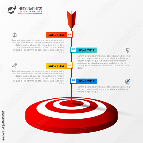 Infographic design template. Timeline concept with target photo