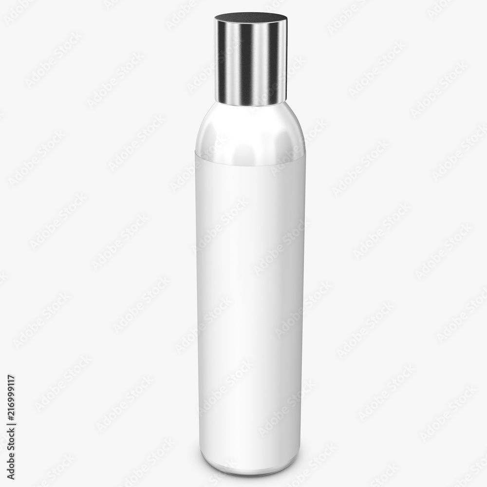 Realistic 3D bottle rendering mockup on white background Realistic 3D bottle rendering mockup on white background
