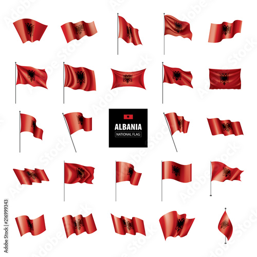 Albania flag, vector illustration on a white background