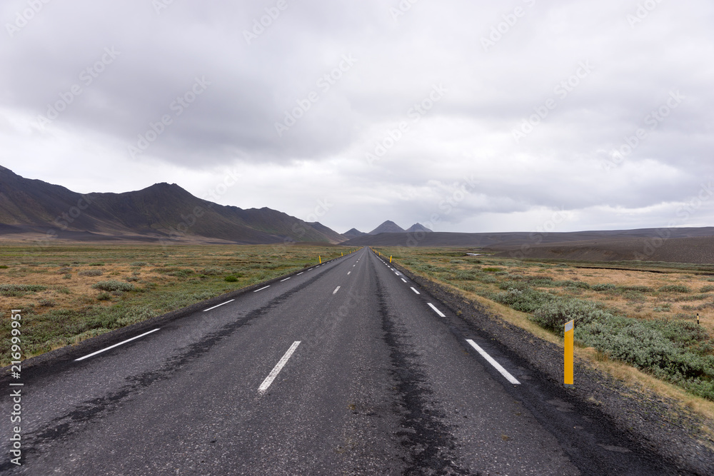 Long highway number 1 on the island of Iceland