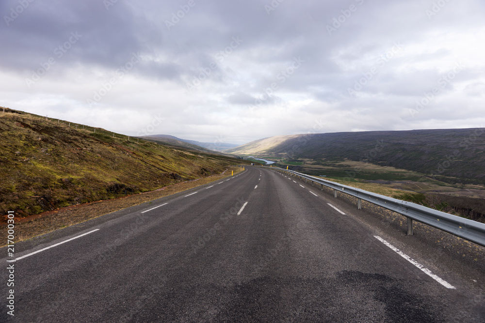 Long highway number 1 on the island of Iceland