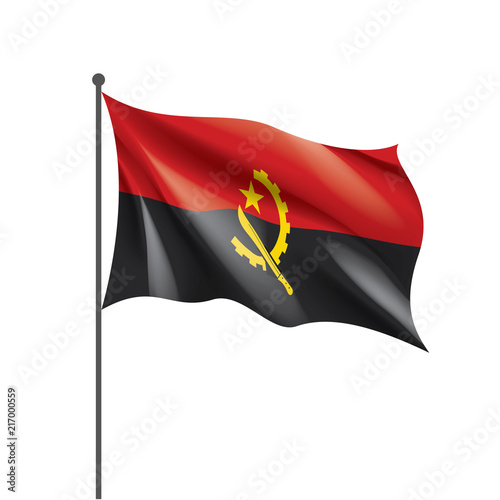 Angola flag, vector illustration on a white background Free Download Angola flag, vector illustration on a white background - GFXLoad