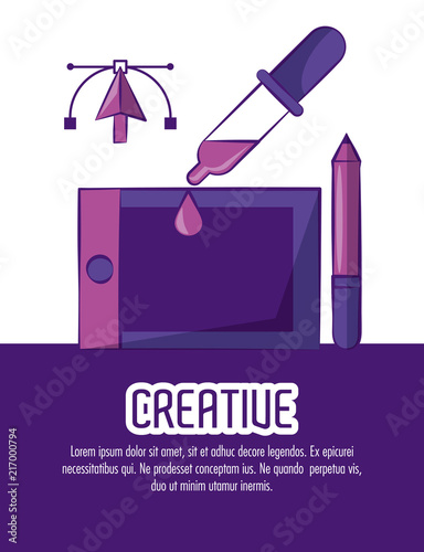 Creative colors and ideas poster with infomation vector illustration graphic design