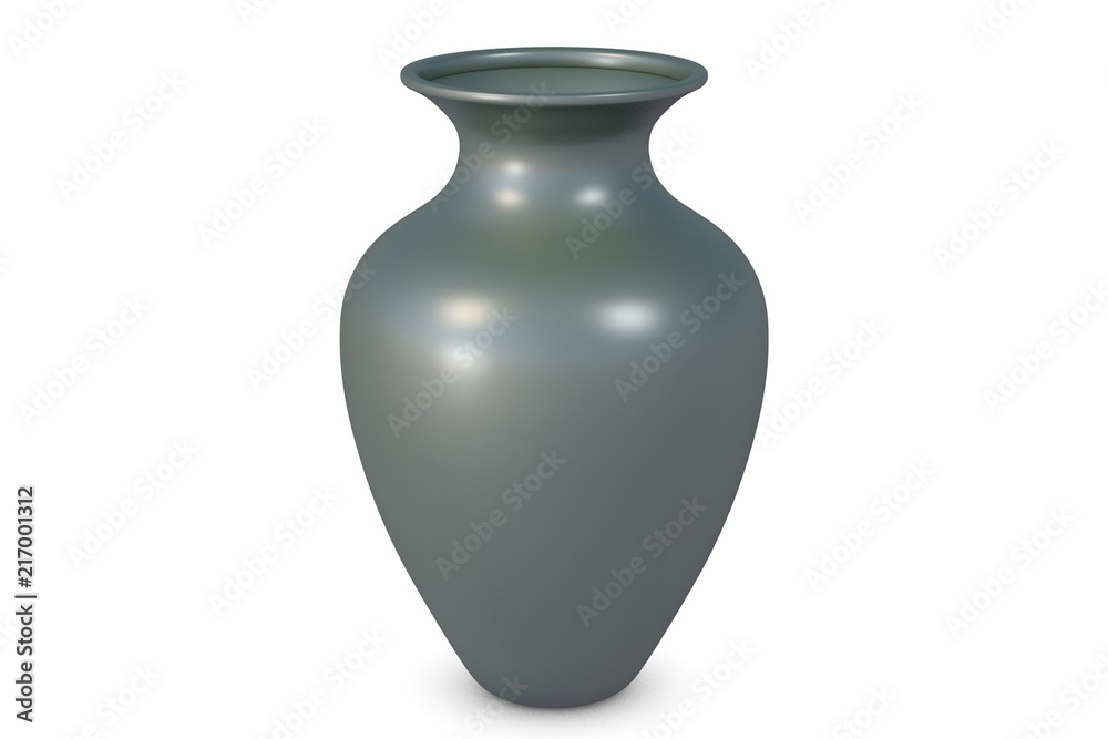 Ceramic vase on white background.3D Rendering