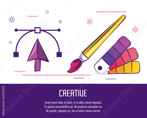 Creative colors and ideas poster with infomation vector illustration graphic design
