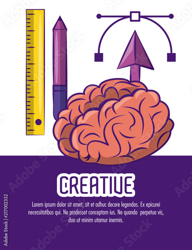 Creative colors and ideas poster with infomation vector illustration graphic design