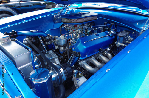 American classic car hot rod engine