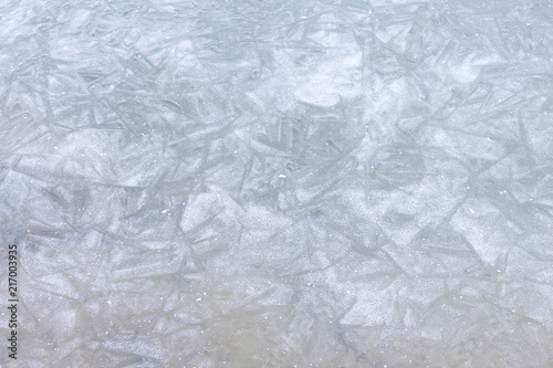 Frozen lake ice crystal structure texture natural pattern