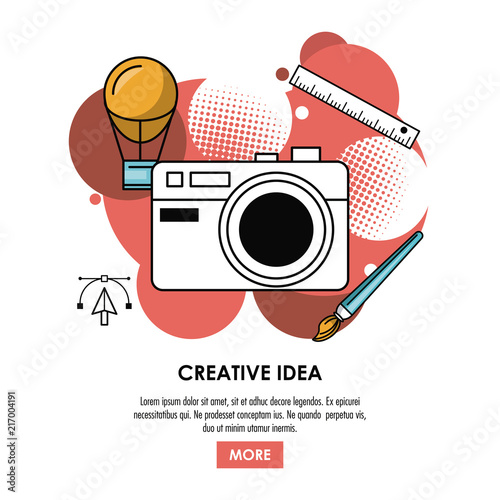 Be creative poster with information cartoons vector illustration