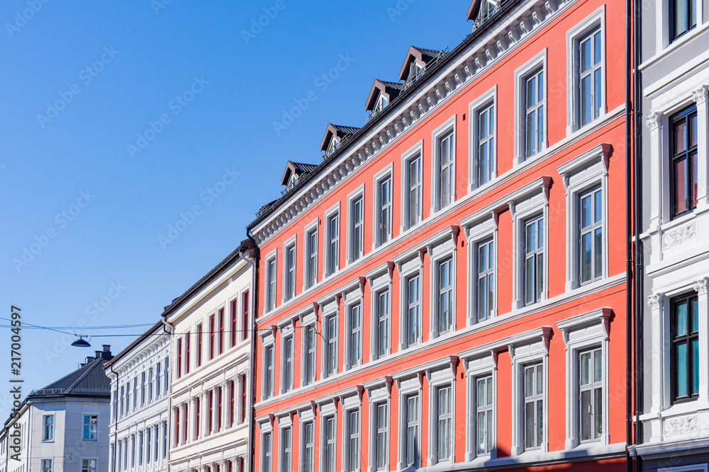 Fototapeta premium Typical example of Scandinavian architecture in the Grünerløkka area in Oslo
