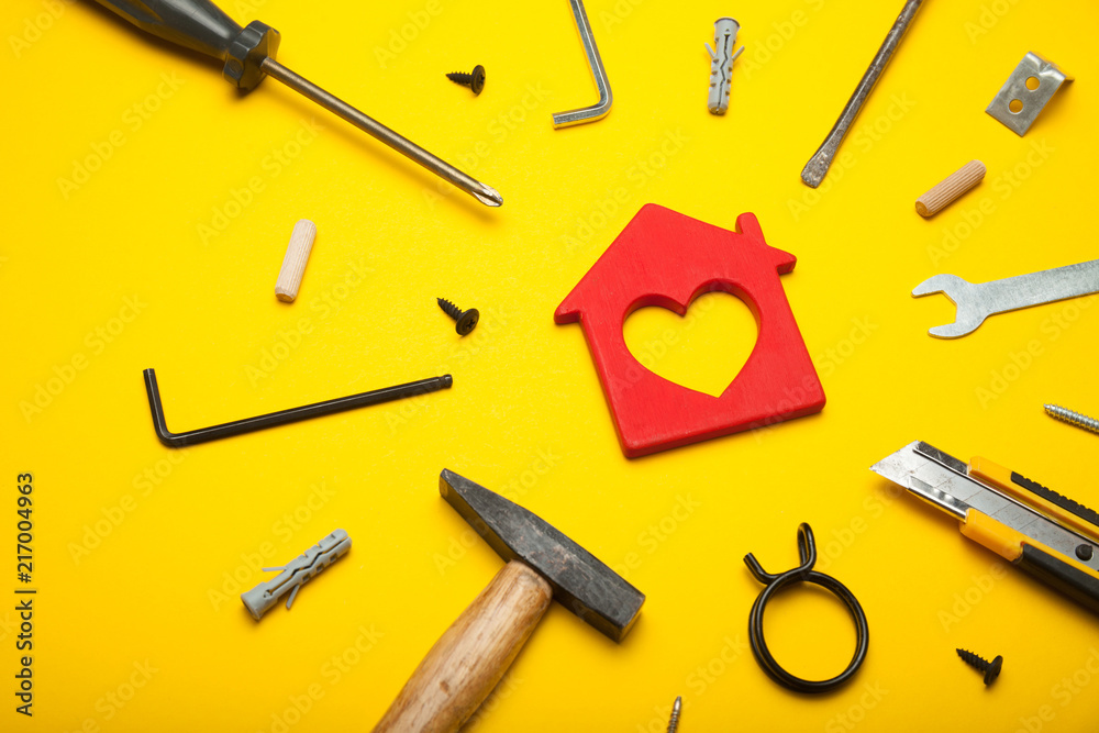 Home tools, interior improvement. Do it yourself concept. Home tools, interior improvement. Do it yourself concept.