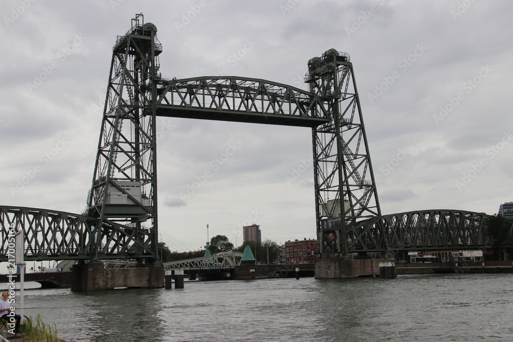 Naklejka premium Old vertical lift brigde named 