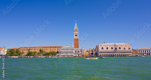  Panorama of historic Venice in sunny day from the lagoon