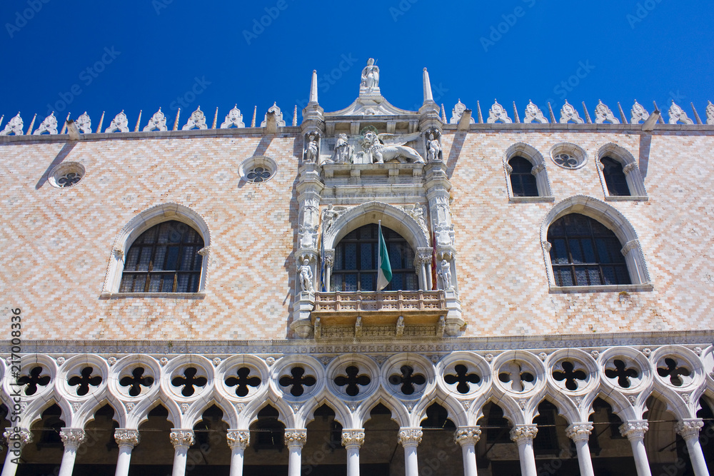 Fragment of Doge's Palace in Venice, Italy 