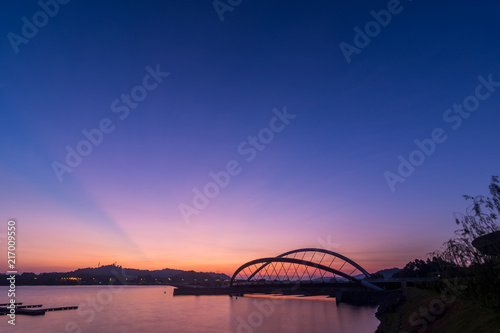 Putrajaya Bridge Sunrise at lakeside © Lee