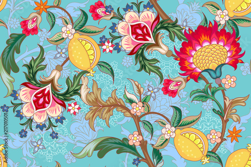  Seamless pattern with stylized flowers
