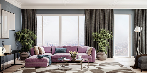 Modern interior design of living room, Shenzhen city