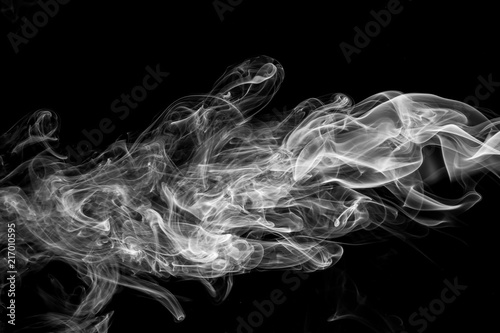 Movement of smoke,Abstract white smoke on black background