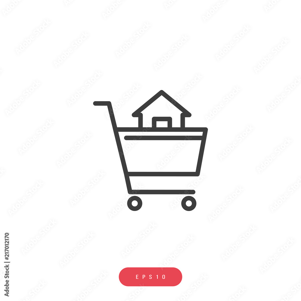 real estate shopping Vector İcon, Eps10 real estate shopping Vector İcon, Eps10