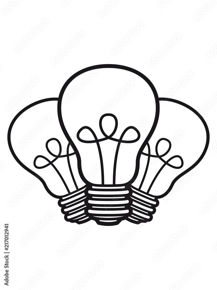 glühbirne licht strom idee schlau überlegen lösung hell lampe leuchten birne  clipart comic cartoon Illustration Stock