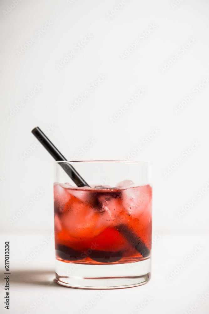 Old fashioned cocktail with cherry. Selective focus. Old fashioned cocktail with cherry. Selective focus.
