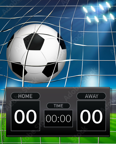 A soccer scoreboard template