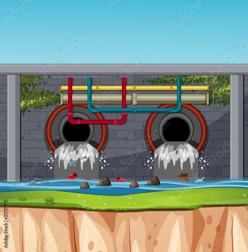 A sewage tunnel scene