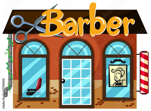 Exterior of barber shop