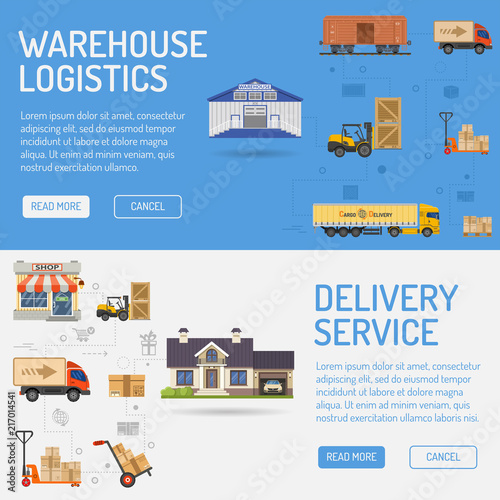 Warehouse Delivery and Logistics Banners