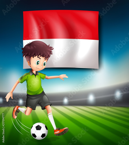 Indonesia soccer player concept