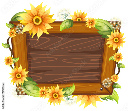 Wooden frame with flower