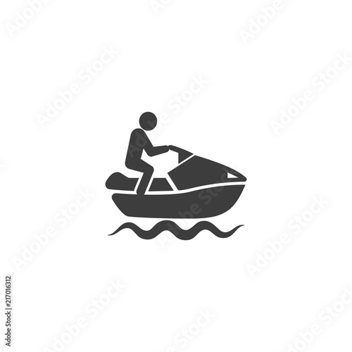 Jet ski, summer activity, water sport Vector İcon, Eps10