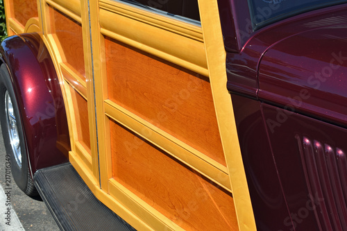 Side of Vintage Woodie Car
