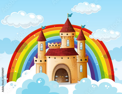 A beautiful castle on the cloud