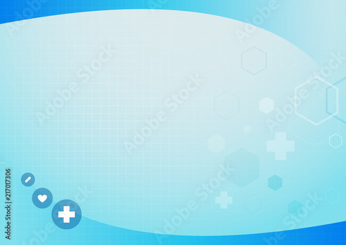 The Blue abstract background modern medical hexagonal crosses 