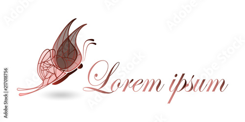 butterfly logo with an inscription