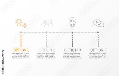 Design of gray infographic with icons. Vector.