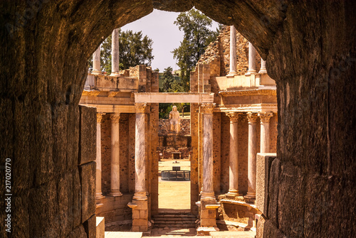 Vomitory of the Roman theater of Merida in Spain photo