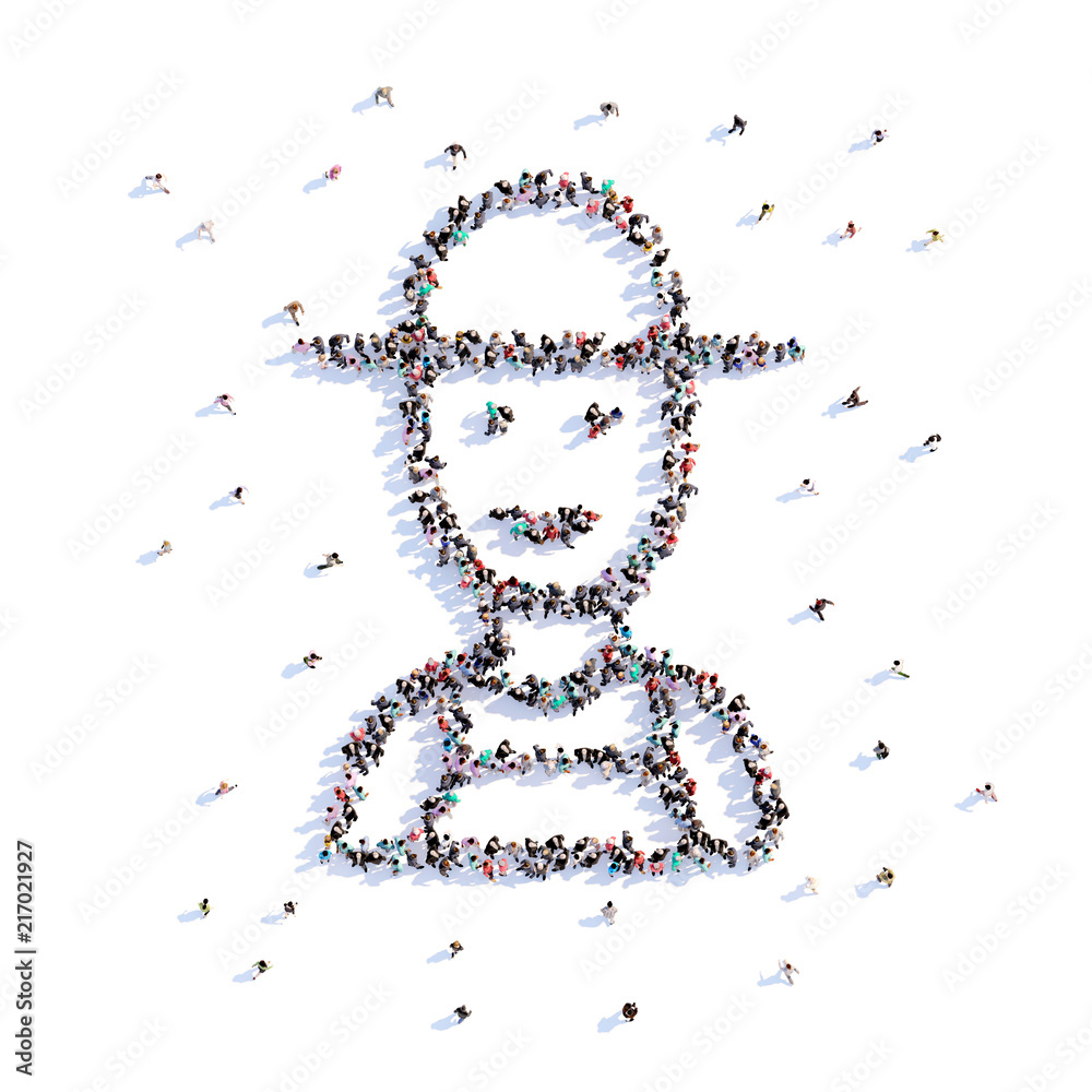 A lot of people form farmer, farming, icon . 3d rendering. A lot of people form farmer, farming, icon . 3d rendering.