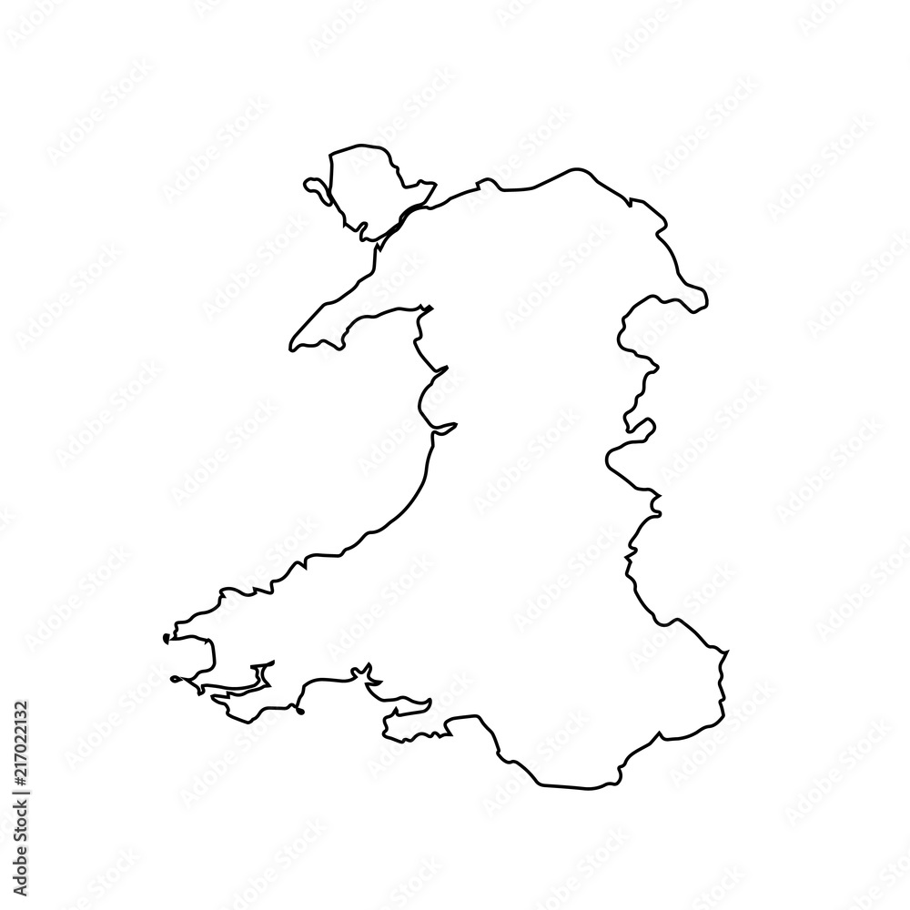 Map Of Wales. Vector Illustration Stock Vector 