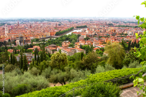Image view of Verona, tourist center of Italy. Summer time