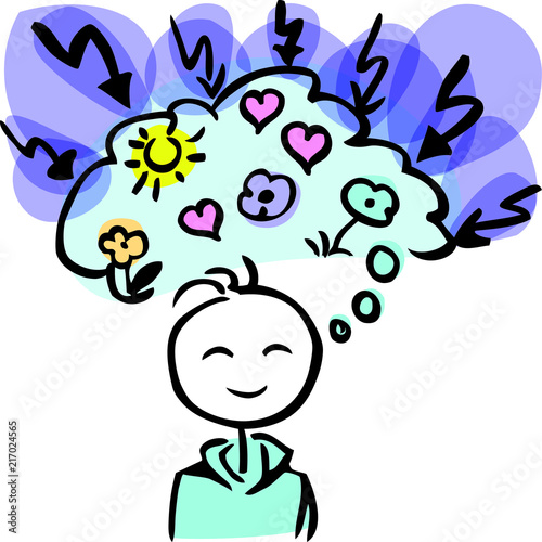 Stickman thinking positive by jziprian