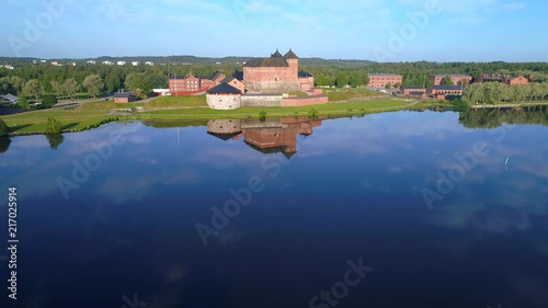 The ancient fortress city of Hameenlinna and lake Vanajavesi, July afternoon. Finland  photo